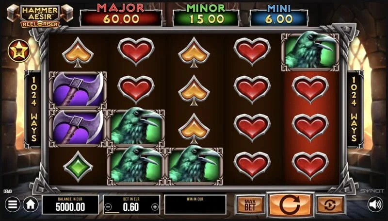 Hammer of Aesir - リールのあるゲーム画面